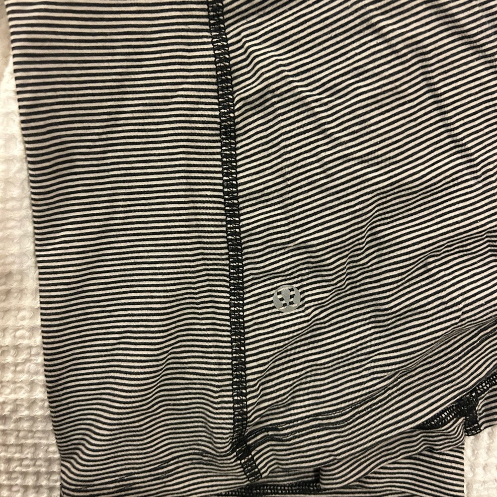 Lululemon Black and White Striped Tank top